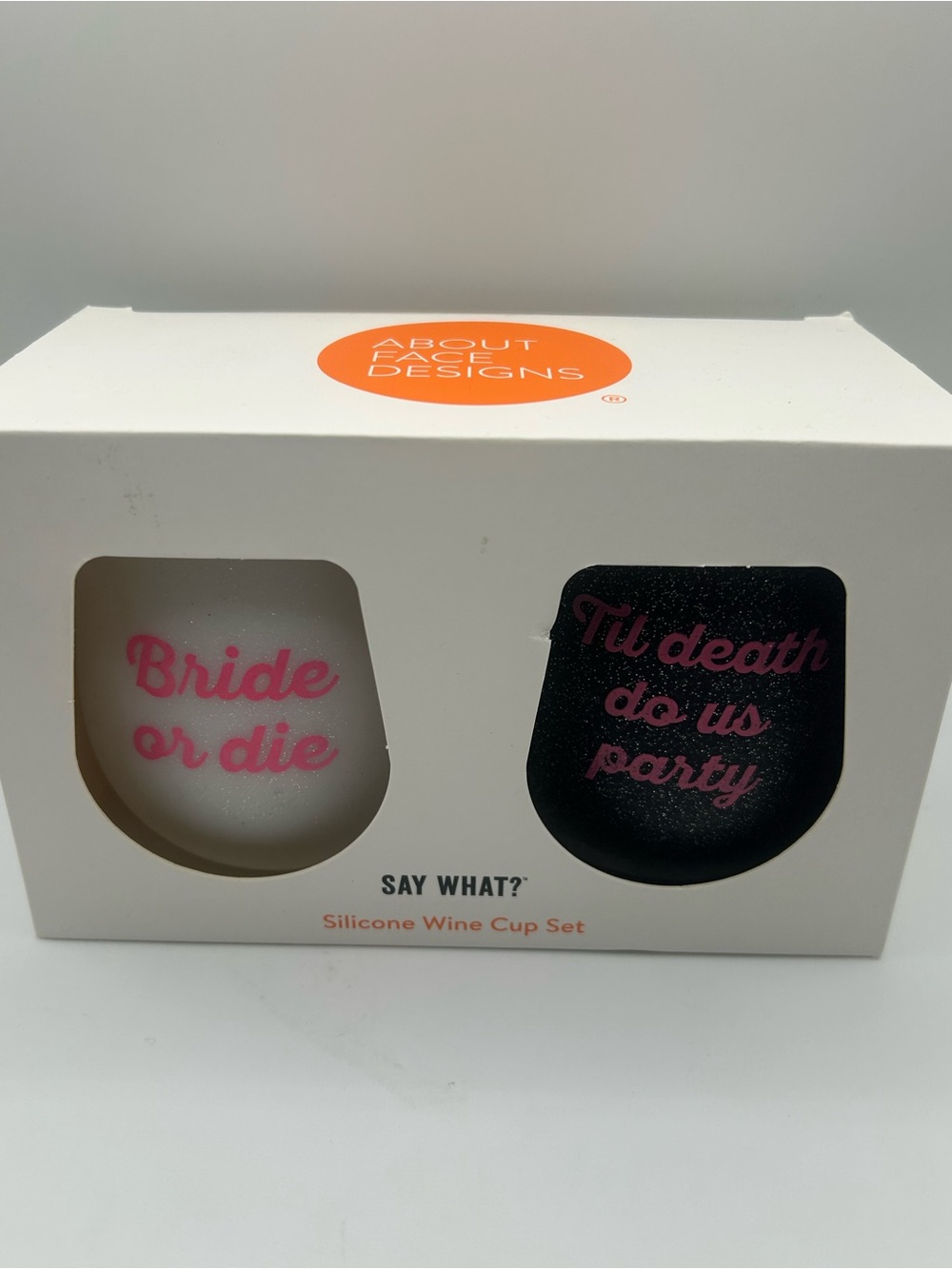 🆕 “Bride or die" and “Til death do us party” Silicone Wine Cup Set; 12.5oz each